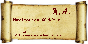 Maximovics Aldán névjegykártya